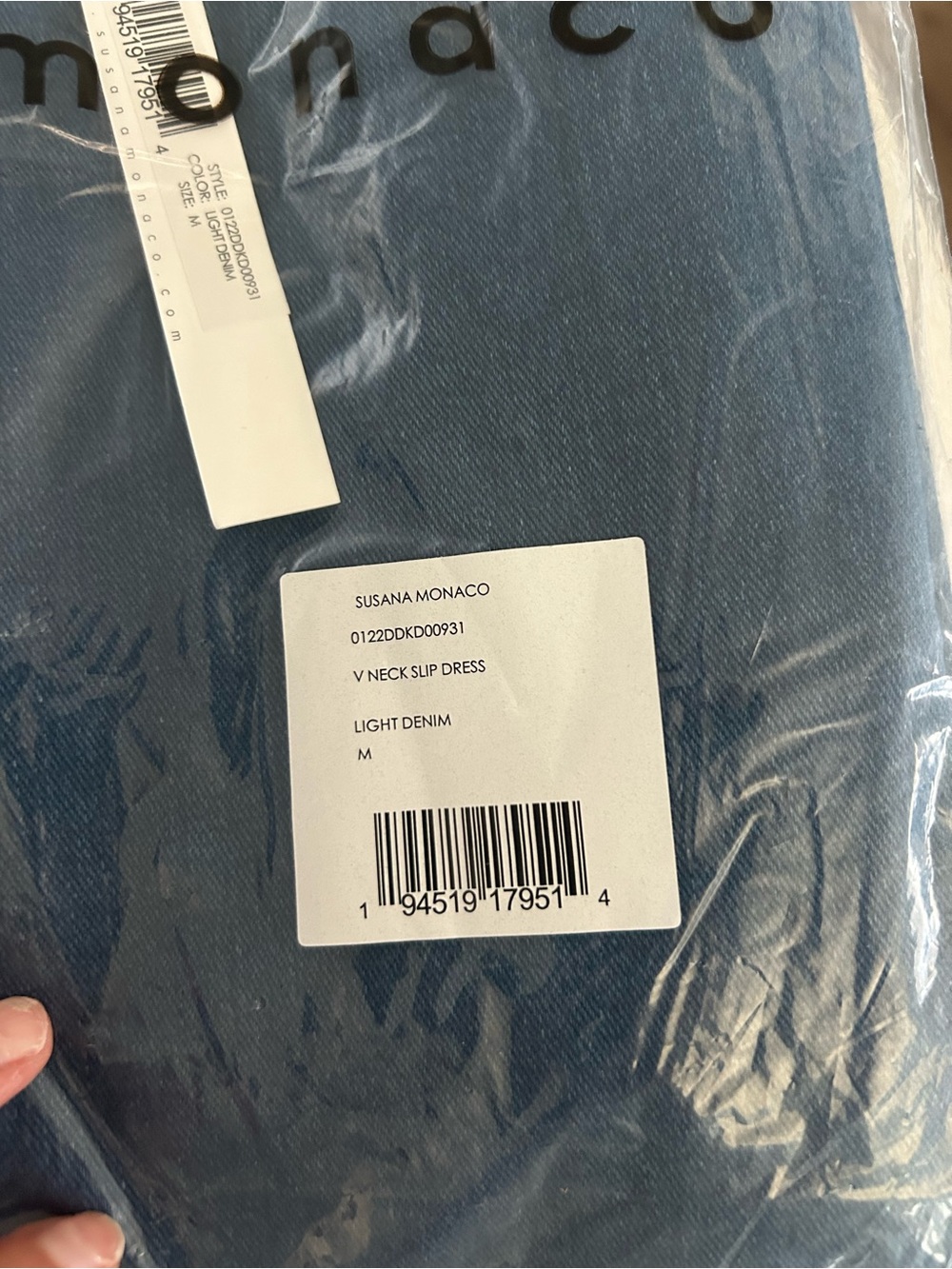 Susana Monaco light denim v neck Slip Dress - Picture 10 of 12